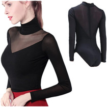 Ballet dance suit Adult womens high-neck practice suit Gymnastics body suit Aerial yoga one-piece suit Ballet suit long-sleeved