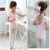 Childrens dance suit Practice suit Girls gymnastics suit flying sleeve Childrens Chinese dance examination suit Cotton ballet one-piece suit