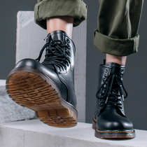 Martin Boots Man High Help Tooling Boots Winter Plus Suede Yingren Wind In Favor Mens Shoes Trend Genuine Leather Snowy Black Leather Boots