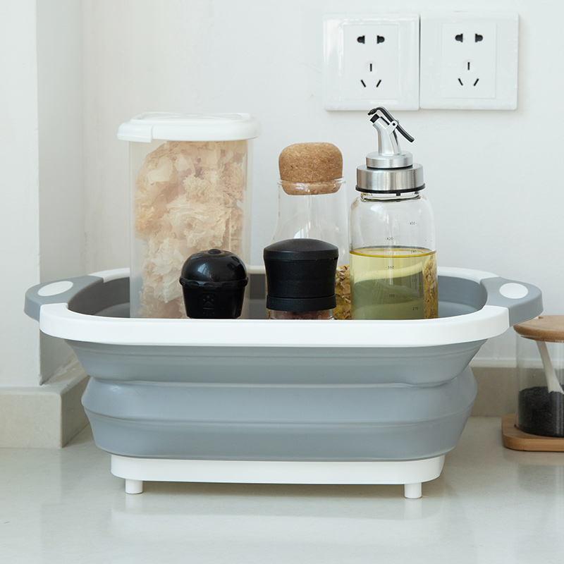 multifunctional foldable vegetable sink drain basket kitchen household creative sink sink dish basin washing vegetables and fruit basket