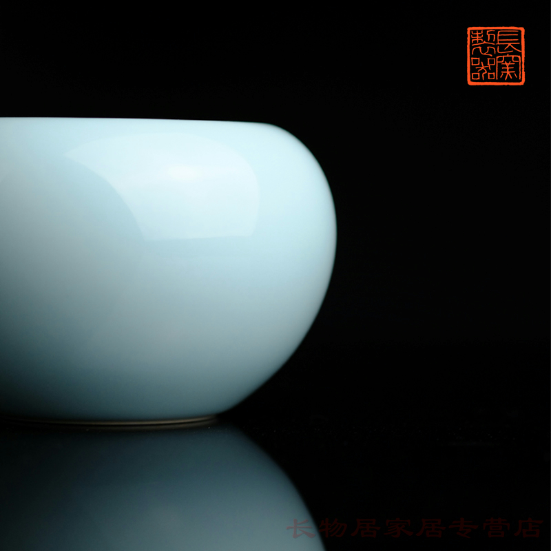 Long making those offered home - cooked in sky blue glazed apples statute of jingdezhen checking antique tea water jar