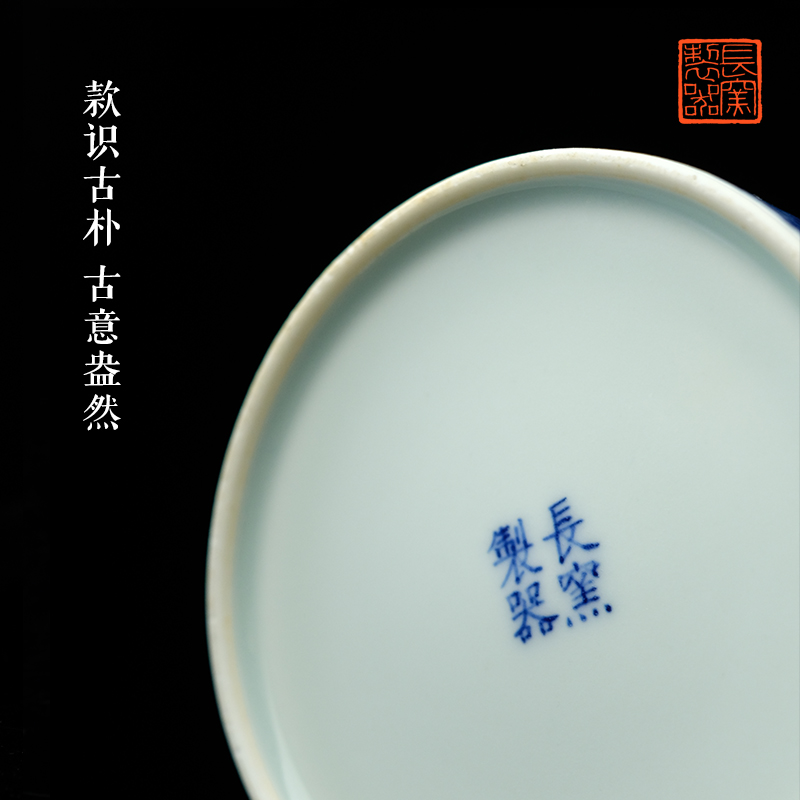 Offered home - cooked at flavour with blue glaze double statute of lu jingdezhen manual archaize ceramic flower vases, display furnishing articles