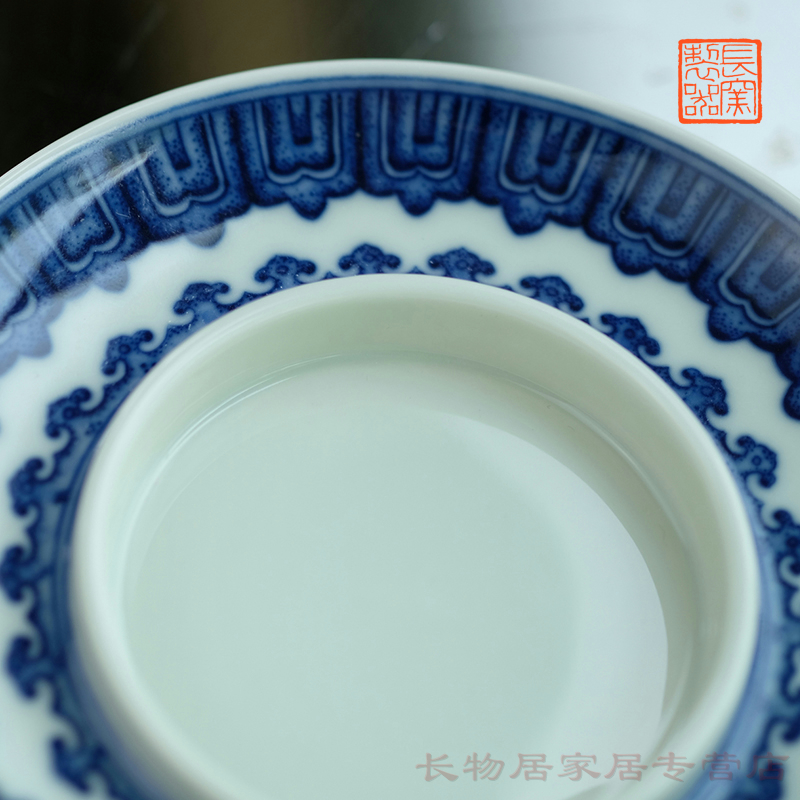 Hand made blue and white dragon grain only three tureen offered home - cooked ju long up system, jingdezhen ceramic retro blue and white porcelain tea set