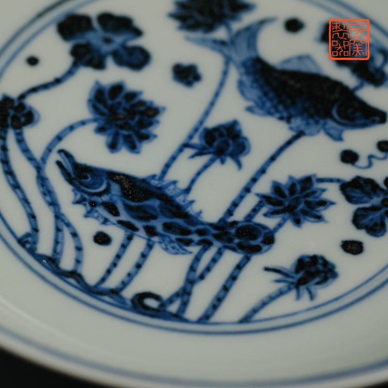 Offered home - cooked ju long up controller imitation jintong hand - made ceramic tea tray saucer archaize of jingdezhen blue and white caps