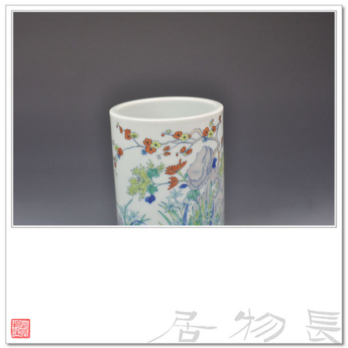 Offered home - cooked at flavour hand - made bucket color by patterns brush pot jingdezhen checking antique porcelain four treasures of the study