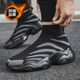 Cotton shoes women's velvet socks shoes autumn and winter warm couple high top shoes sports short boots flying woven soft bottom comfortable casual shoes Cotton shoes women's velvet socks shoes autumn and winter warm couple high top shoes sports short boots flying woven soft bottom comfortable casual shoes