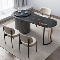 Italian rock board tea table Office tea table Balcony small tea table Modern simple Kung Fu tea table Smart kettle integrated