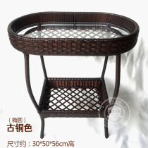 Rattan mahjong machine Coffee table Teahouse Cafe Balcony Chess and card room Matching Wrought iron tea table side flower rack