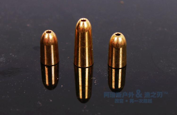 渔之刃/5g7克子弹铅子弹铜 软饵曲柄钩专用 德州钓组必备2元/个