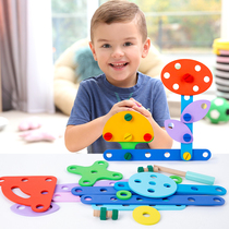 Children nut shape Jigsaw Puzzle Creativity Assembled Toy Baby Emulation Screwscrews Puzzle early teaching building blocks 3 years old