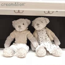 CREAMLION Korean COUPLE TEDDY BEAR DOLL CUTE BEAR PLUSH toy handmade sweater BEAR GIFT
