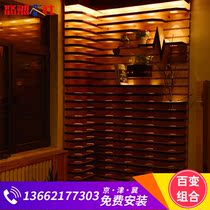 Multi-function solid wood shelf Flower rack combination rack Indoor and outdoor corner light stand bookshelf magic block atmosphere light wall rack