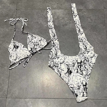 Exit European and American Ladies Adult Triangle Cup Bikini Strap Dingy Pants Conjoined Sexy Dew Back Split Swimsuit