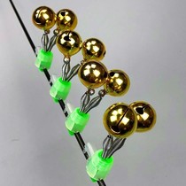 Colorful big copper bell night fishing lamp sea rod spiral clip pure copper fish bell