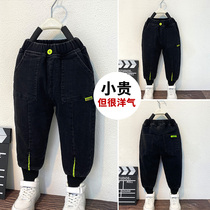 Boy plus velvet jeans 2020 new small children Foreign style thick pants Children Baby Korean autumn and winter tide