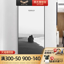 Modern simple entrance wall Entrance decorative painting black and white gray stone to run hanging painting vertical version of the aisle corridor wall painting