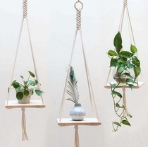 ins Nordic home Air pendant cotton hand-woven tassel balcony living room flower stand childrens room shelf