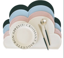ins exploits Nordic baby boy cloud silicone dining cushion heat insulation mobile dinner plate waterproof and environmentally friendly student table mat