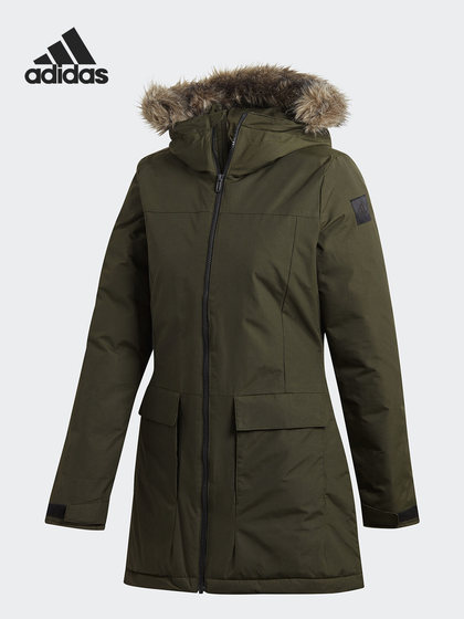 Adidas/Adidas 공식 정통 여성 중간 길이의 야외 스포츠 후드 따뜻한면 재킷 CY8600 Adidas/Adidas 공식 정통 여성 중간 길이의 야외 스포츠 후드 따뜻한면 재킷 CY8600