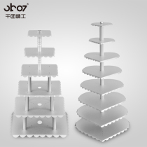 Birthday cake shelf multi-layer pastry frame aluminum alloy wedding welcome display stand three layer cake table stand Photo