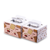 Thousand groups of precision baking packaging tools Cherry portable cake box carton 6 inch 8 inch optional bottom tray