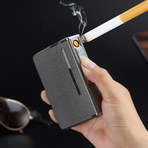 Net Red Cigarette Case 20 Charged Cigarette Lighter cigarette case windproof lighter Creative ultra-thin Gift male and female