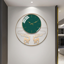 Modern light luxury wind lucky deer wall clock clock silent villa clubhouse living room entrance restaurant clock home fashion