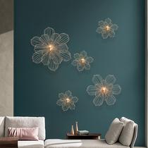 New Chinese style light luxury wind creative living room entrance sofa background wall decoration pendant Wrought iron metal wall decoration