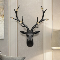 Light luxury wind Zucai deer head wall pendant new Chinese living room entrance wall decoration TV background wall hanging decoration