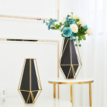 Nordic creative light luxury metal plating Vase ornaments home hotel clubhouse model bedroom window sill table decoration