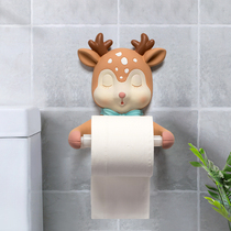 Cartoon cute toilet bathroom tissue holder roll paper holder rack storage rack toilet paper free of punching