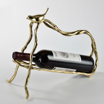 Modern light luxury style American new Chinese style high-grade all copper wine red wine rack ornaments dining room living room wine cabinet decoration