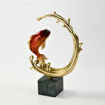 every year there is fish lucky koi fish copper decoration home accessories Villa living room entrance TV cabinet high-grade