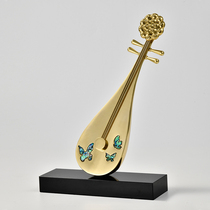 New Chinese light luxury Chinese style creative all-copper musical instrument ornaments living room dining room study office bookcase decorations