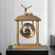 American light luxury European model room Hotel club Living room Entrance cabinet Lucky Elk decorative table clock Desktop clock