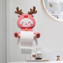 Cartoon cute toilet bathroom tissue holder roll paper holder rack storage rack toilet paper free of punching