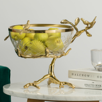 Nordic light luxury creative fruit tray home TV cabinet coffee table desktop decorations all copper bird storage ornaments