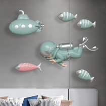 Childrens room wall decoration pendant small 3D three-dimensional creative Nordic style modern bedroom room wall wall hanging decoration