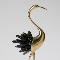 New Chinese light luxury style crystal crane ornaments living room porch decoration TV cabinet wine cabinet handicraft decoration all copper