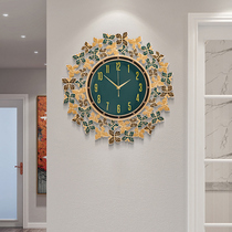 American new Chinese light luxury style creative butterfly wall clock mute living room entrance restaurant Home Fashion clock clock