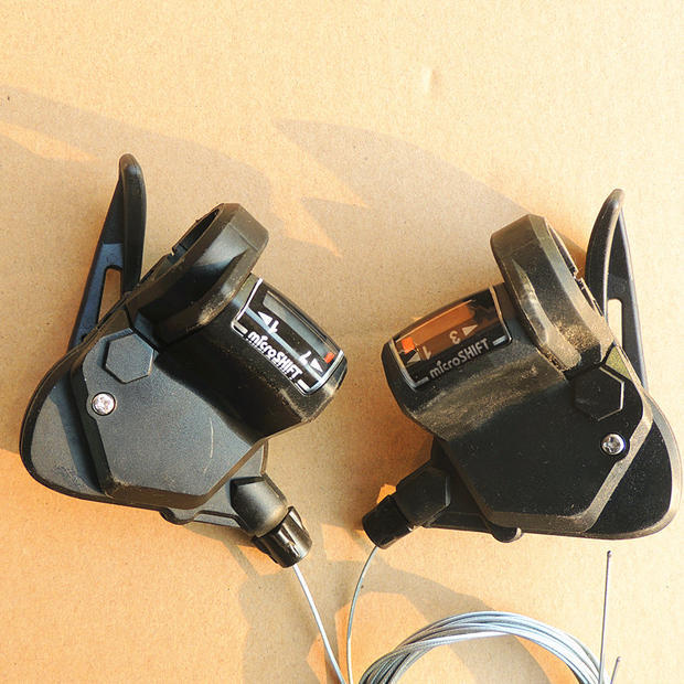 台湾微转microshift 3*7速分体指拨 21速山地自行车摺叠车变速器