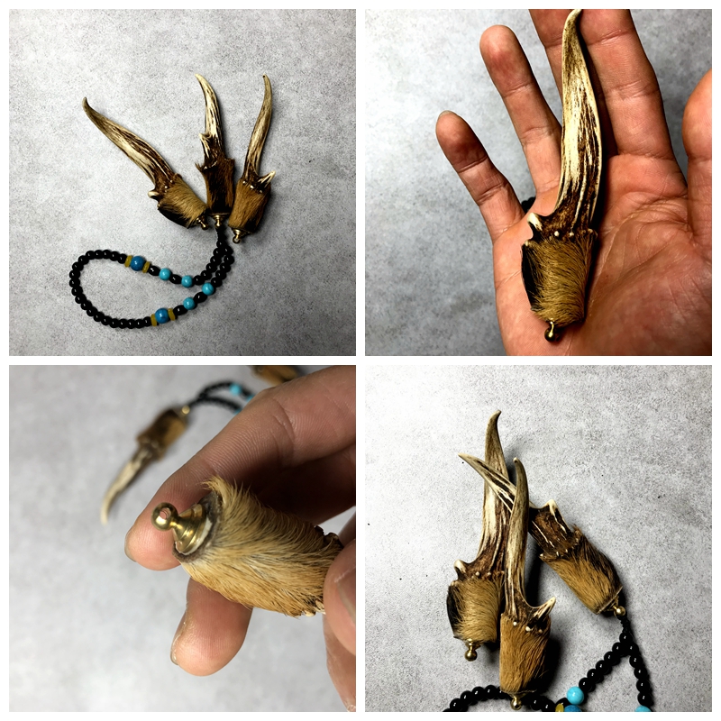 gnol天然大号麂子角黄猄角辟邪挂件汽车挂饰钥匙包包挂件