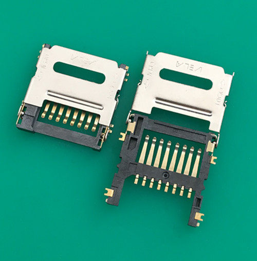micro sd卡座 8针翻盖式tcard 手机内存卡座 高度1.6mm卷装现货