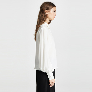 Lantern Sleeve Top Temperament Easy to Wear Basic Pure Shirt 