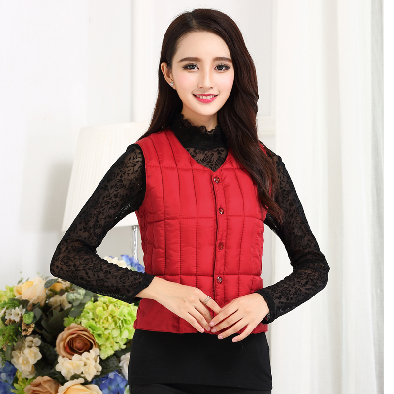 Middle Aged Down Cotton Waistcoat Liner Autumn Winter Female Large Size size Short inside Wearing Kan Shoulder Thickened Warm Mother Vest