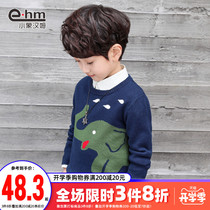 Little elephant Ham childrens clothing 2021 new autumn and winter boys sweater children pullover sweater round neck large childrens sweater