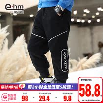 Little Elephant Ham childrens clothing boys plus velvet trousers childrens winter clothing thick sports pants 2021 new middle and big children tide