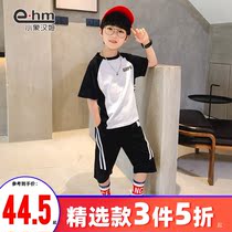 Little Elephant Ham Childrens Wear Boys Summer Sports Set Children Short Sleeve Shorts 2 Piece Set 2021 New Tong Tong