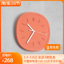 Jue one living room Home minimalist hanging clocks Nordic sweeping seconds hanging wall clocks mute Creative light extravagant cement clock