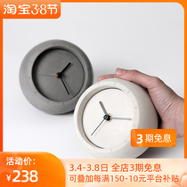 Kyaw Clean Water Concrete Brief Personality Bench Bell Creative Ornament Desktop Home Containing Cement Muted Seat Clock